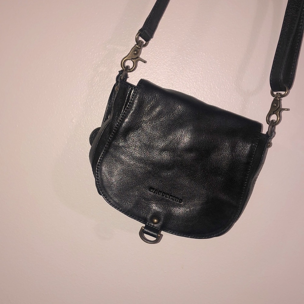 Wanderers Black Leather Crossbody